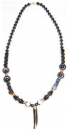 Collier en h�matite motif griffe 45cm, prix ttc