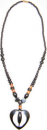 Collier en h�matite motif coeur 45cm, prix ttc